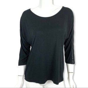 Vince 3/4 Sleeve Top Large Black